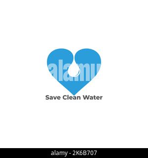 love save fresh water symbol vector Stock Vector