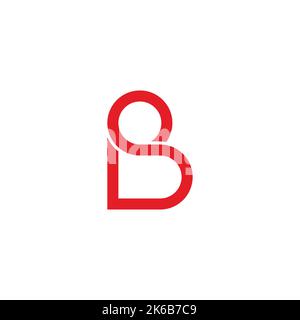 letter sb simple linked loop line logo vector Stock Vector