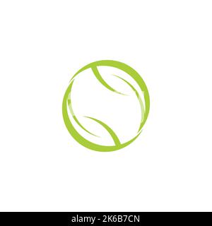 circle round leaf negative space logo vector Stock Vector