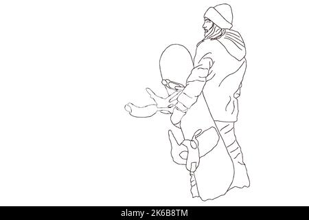 Snowboarding Freestyle Speed Line Drawing Sketch, Hand drawn Vector Outline  Artwork Stock Vector Image & Art - Alamy