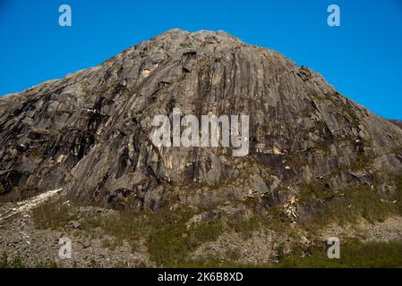 Stetinden is a 1392 meter high granite summit with obelisk-shape in Narvik municipality in Nordland county in Norway Stock Photo