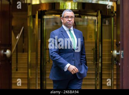 London, England, UK. 13th Oct, 2022. Secretary of State for Foreign, Commonwealth and Development Affairs JAMES CLEVERLY is seen in Westminster after completing morning media round. (Credit Image: © Tayfun Salci/ZUMA Press Wire) Credit: ZUMA Press, Inc./Alamy Live News Stock Photo