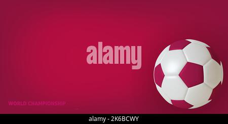 Soccer ball. Qatar 2022 Fifa World Cup. Realistic Vector illustration Stock Vector