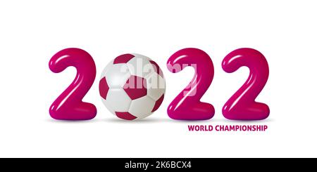 Soccer ball. Qatar 2022 Fifa World Cup. Realistic Vector illustration Stock Vector