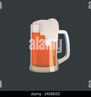 Large mug of fresh light foamy beer - Vector illustration Stock Vector