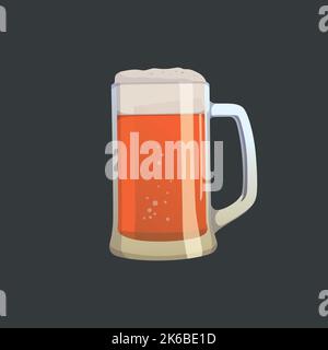 Large mug of fresh light foamy beer - Vector illustration Stock Vector