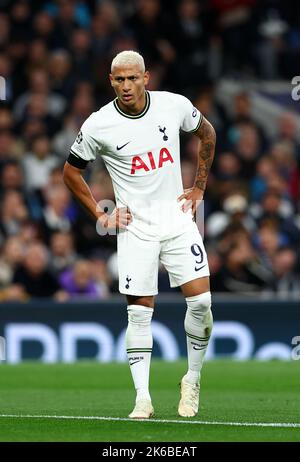 London, UK. 12th Oct, 2022. Richarlison of Tottenham during the UEFA Champions League match at the Tottenham Hotspur Stadium, London. Picture credit should read: David Klein/Sportimage Credit: Sportimage/Alamy Live News Stock Photo