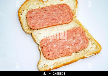 Spam sandwich Stock Photo