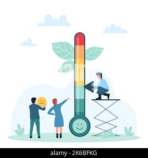 Stress level measurement. Tiny people measure negative emotions and ...