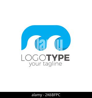 M Wave logo. fresh and clean design. suitable for your company Stock Vector