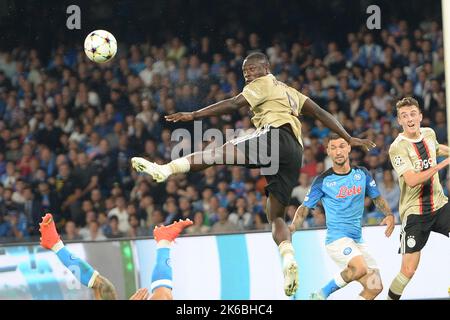 Naples, Italy. 12th Oct, 2022. Brian Brobbey FC Ajax in action during the Uefa Champions League SSC Napoli and AFC Ajax at Diego Armando Maradona Stadium (Photo by Agostino Gemito/Pacific Press) Credit: Pacific Press Media Production Corp./Alamy Live News Stock Photo