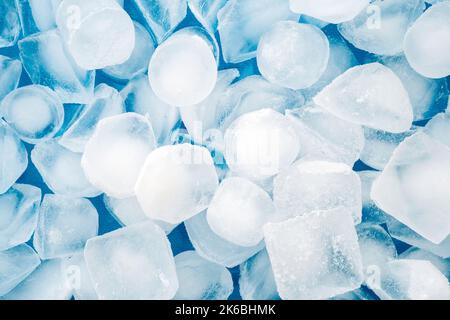 Abstract shapes of the ice on blue surface, top view for backgrounds Stock Photo