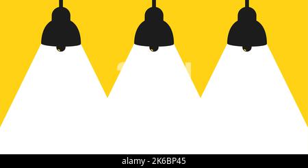 Lamp illumination vector advertising poster illustration with copy space for text, flat style template for banner, background or wallpaper Stock Vector