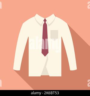 Shirt bow tie icon flat vector. Fashion suit. College male Stock Vector