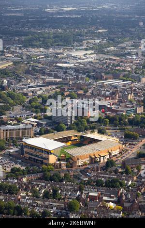 Aerial photograph of Molineux Stadium the home of Wolverhampton Wanderers Stock Photo