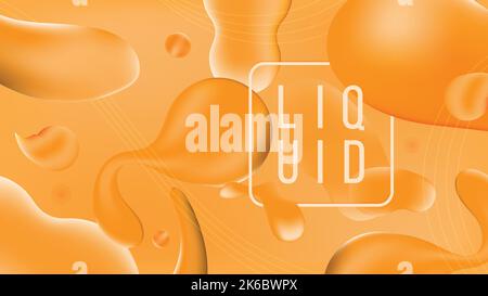 Liquid 3d style vector gradient background. Colorful liquid mesh wave pattern background design. Stock Vector