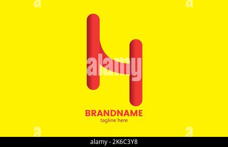Initial H letter logo. Flat Vector Logo Design Template Element. Stock Vector