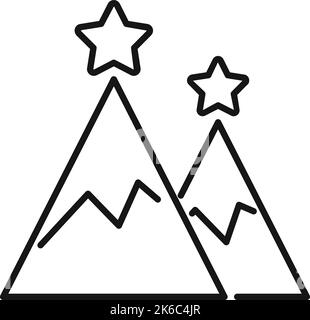 Mountain target icon outline vector. United agenda. Global corporate Stock Vector