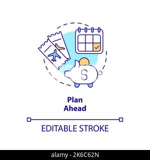 Plan travel ahead concept icon Stock Vector