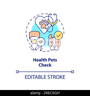 Health pets check concept icon Stock Vector