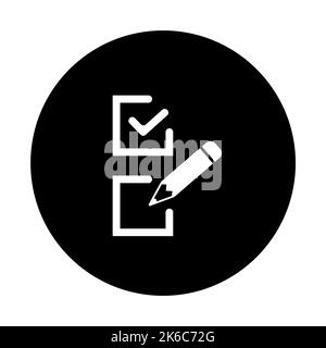Survey icon in flat style. Questionnaire symbol isolated on white background. Simple abstract remember icon in black. Vector illustration for graphic Stock Vector