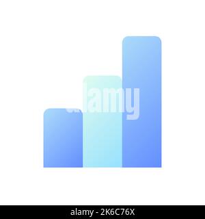 Bar chart pixel perfect flat gradient two-color ui icon Stock Vector