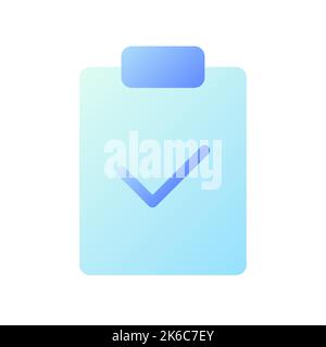 Completed task pixel perfect flat gradient two-color ui icon Stock Vector
