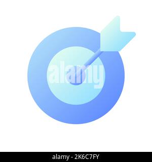 Reaching target pixel perfect flat gradient two-color ui icon Stock Vector