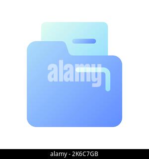 Document in folder pixel perfect flat gradient two-color ui icon Stock Vector