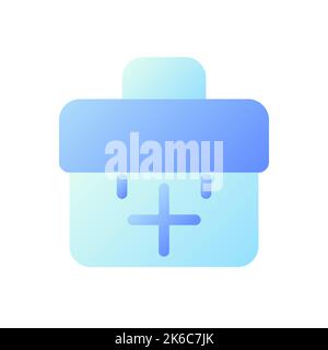 Briefcase with plus pixel perfect flat gradient two-color ui icon Stock Vector