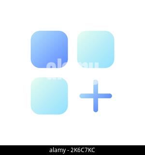 Menu with add option pixel perfect flat gradient two-color ui icon Stock Vector