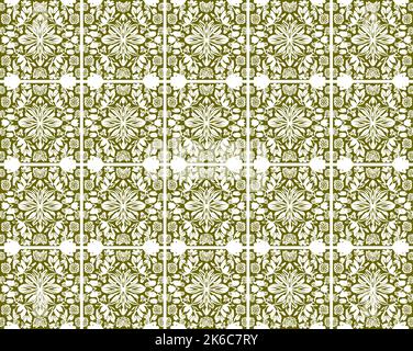 Seamless vector line art pattern made of blooming flowers, low saturation colors Stock Vector