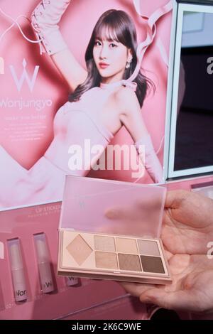 Tokyo, Japan. 13th Oct, 2022. Products are displayed during the launch event for beauty brand 'Wonjungyo' in Tokyo, Japan on Thursday October 13, 2022. Photo by Keizo Mori/UPI Credit: UPI/Alamy Live News Stock Photo