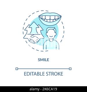 Smile turquoise concept icon Stock Vector