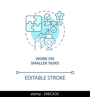 Work on smaller tasks turquoise concept icon Stock Vector