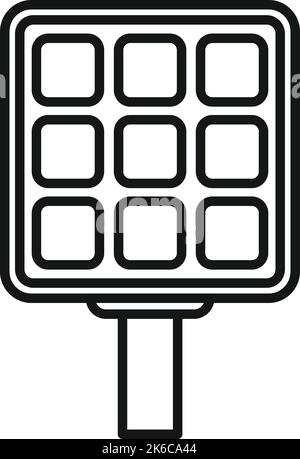 Solar panel icon outline vector. Digital home. Money care Stock Vector