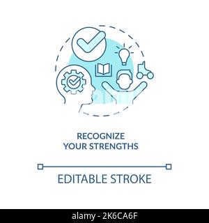 Recognize your strengths turquoise concept icon Stock Vector