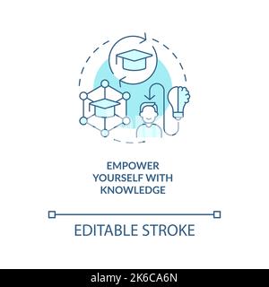 Empower yourself with knowledge turquoise concept icon Stock Vector