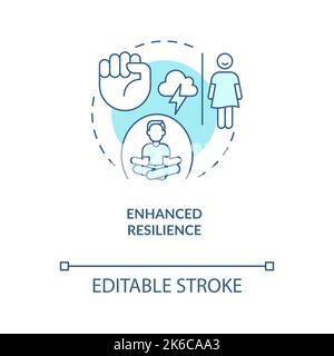 Enhanced resilience turquoise concept icon Stock Vector