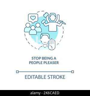 Stop being people pleaser turquoise concept icon Stock Vector