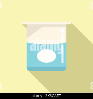 Biodegradable plastic pot icon flat vector. Water container. Garbage reduce Stock Vector