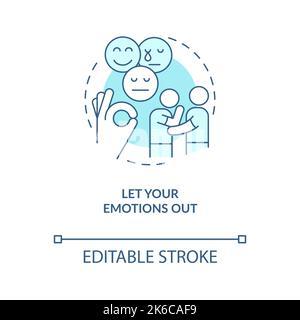 Let your emotions out turquoise concept icon Stock Vector