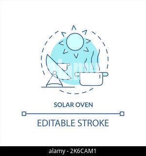 Solar oven turquoise concept icon Stock Vector
