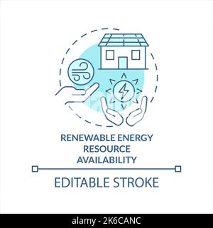 Renewable energy resource availability turquoise concept icon Stock Vector