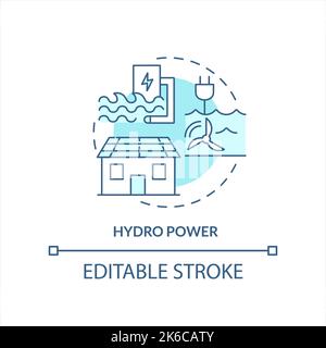 Hydro power turquoise concept icon Stock Vector
