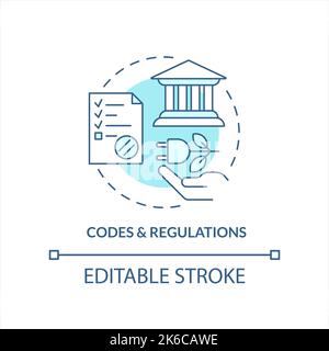 Codes and regulations turquoise concept icon Stock Vector