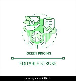 Green pricing strategy concept icon Stock Vector