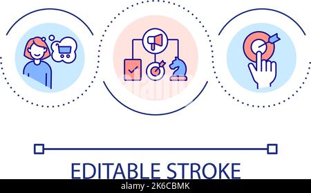 Research customers needs loop concept icon Stock Vector