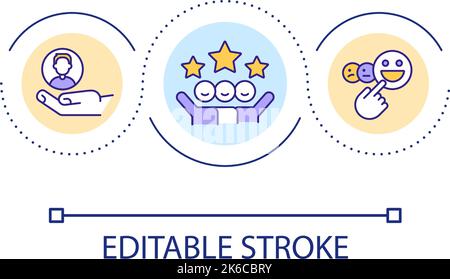 Satisfied client feedback loop concept icon Stock Vector