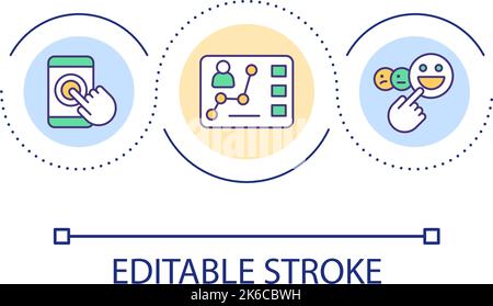 Engaging customer interaction loop concept icon Stock Vector